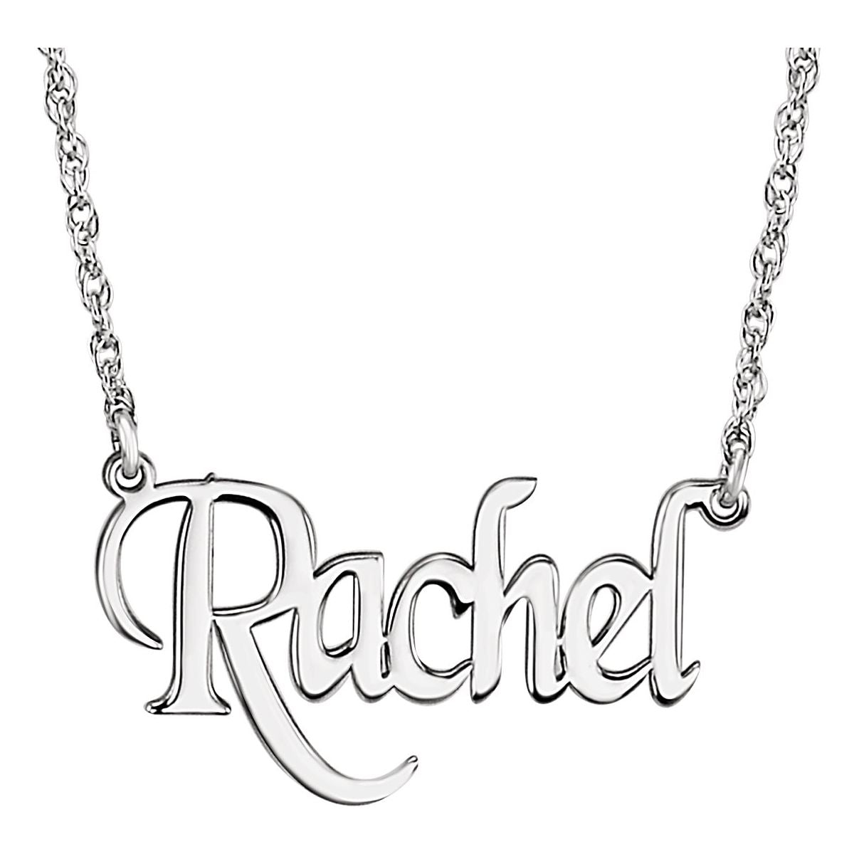 Sterling silver block name necklace