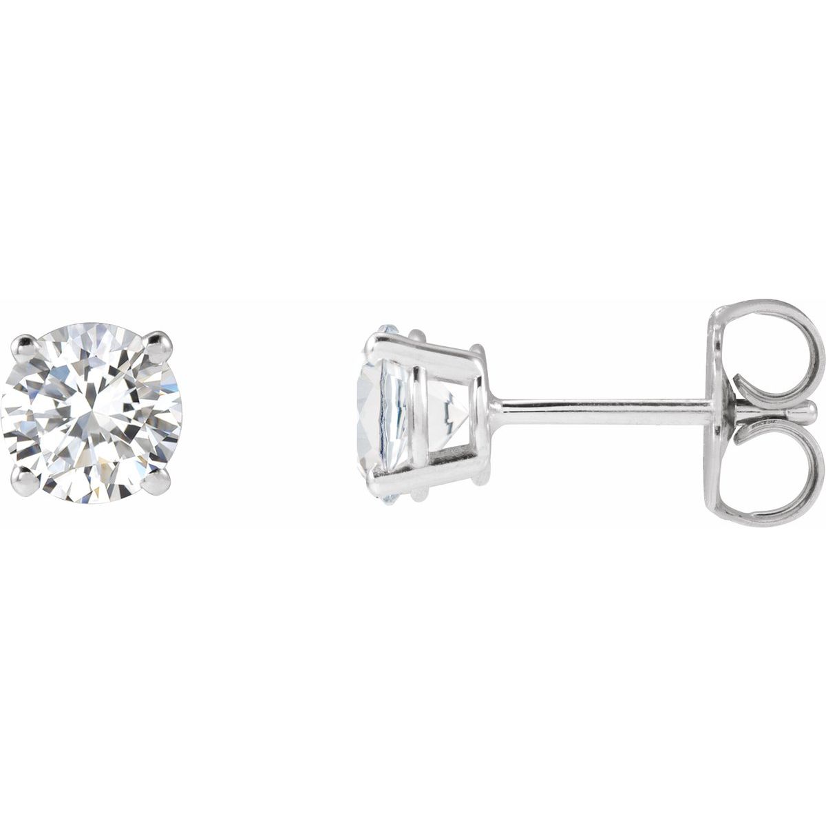 Lab-grown diamond stud earrings in 14K white gold