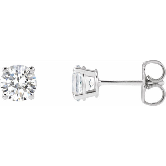 Lab-grown diamond stud earrings in 14K white gold