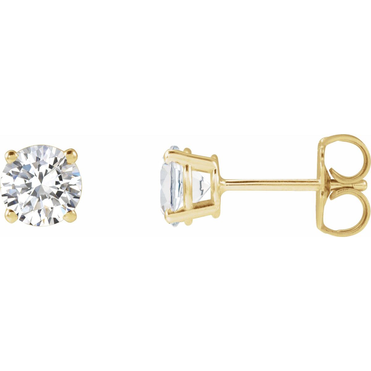 Lab-grown diamond stud earrings in 14K yellow gold