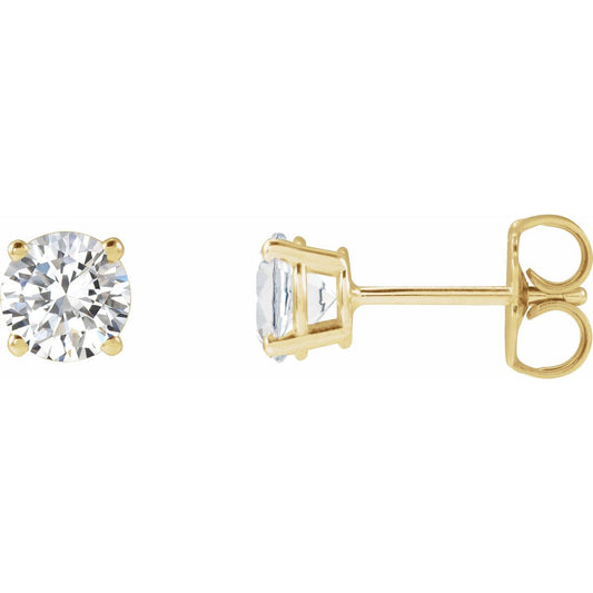 Lab-grown diamond stud earrings in 14K yellow gold