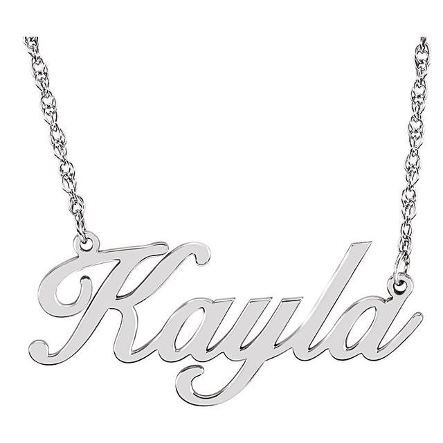 Sterling silver script name necklace