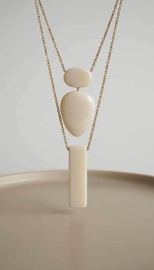 Ivory Mist Layered Pendant Necklace