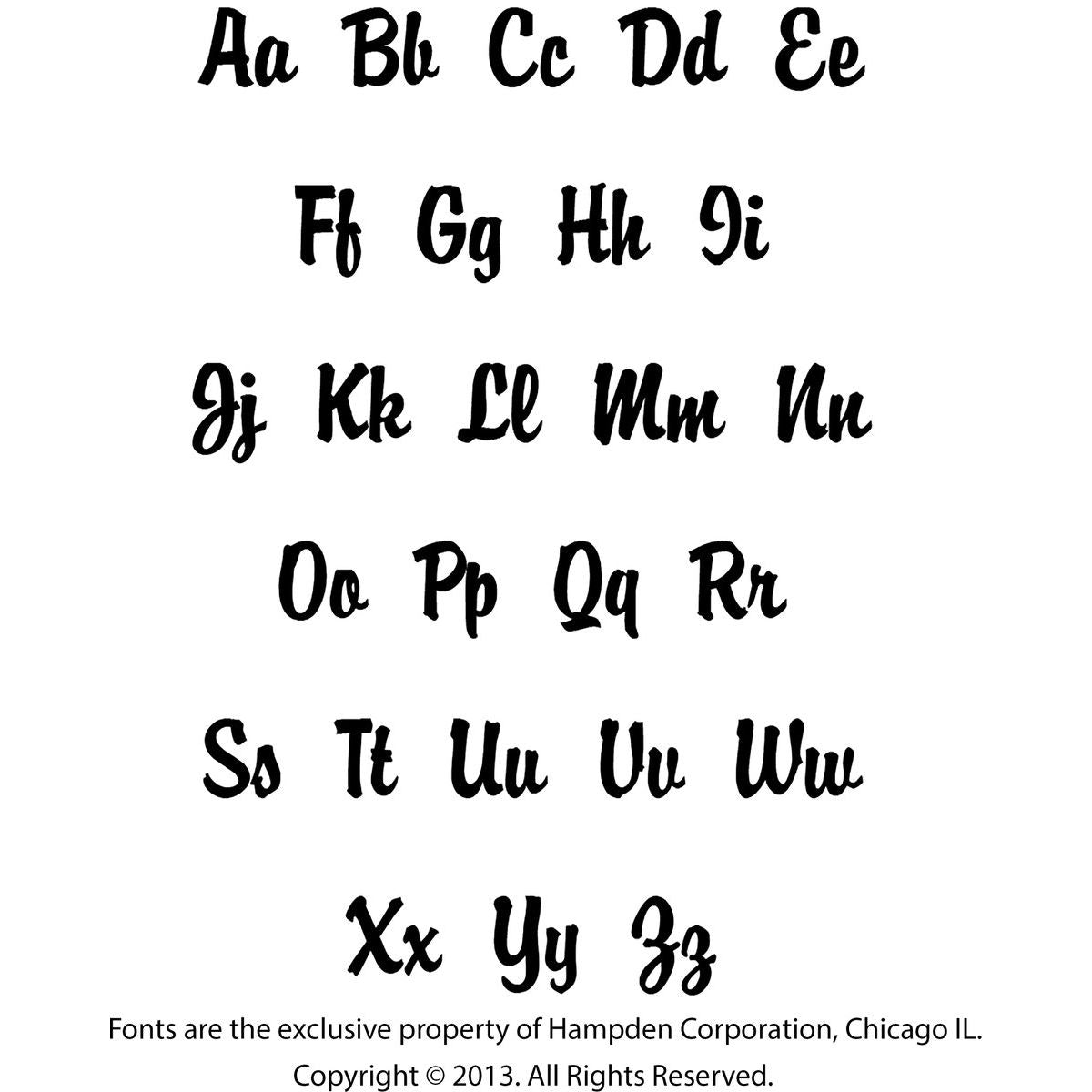 Script font alphabet