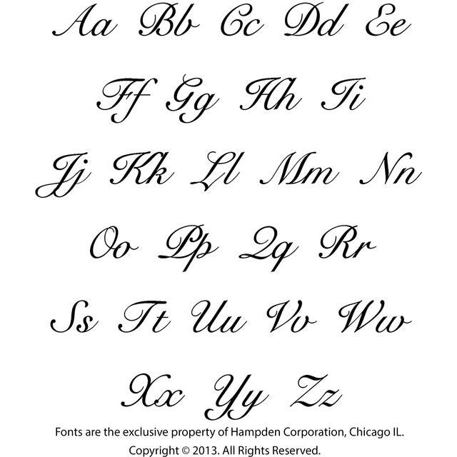 Script font alphabet