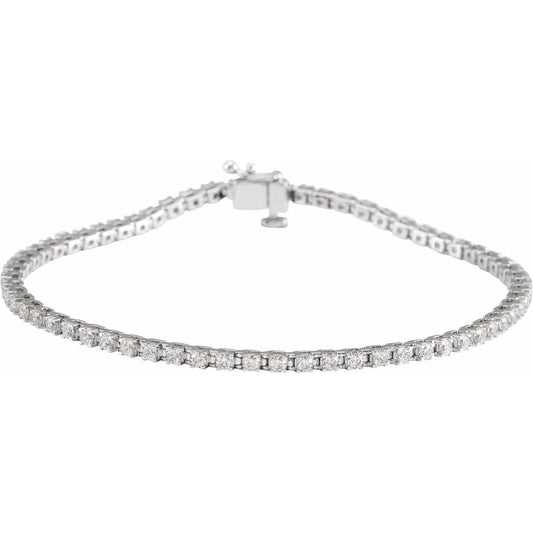 Lab-grown diamond tennis bracelet in 14K white gold