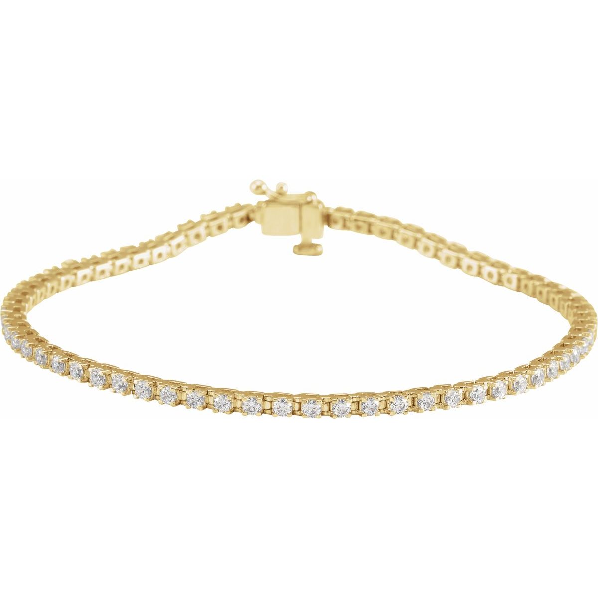 Lab-grown diamond tennis bracelet in 14K yellow gold