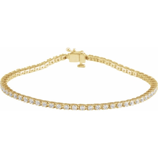 Lab-grown diamond tennis bracelet in 14K yellow gold